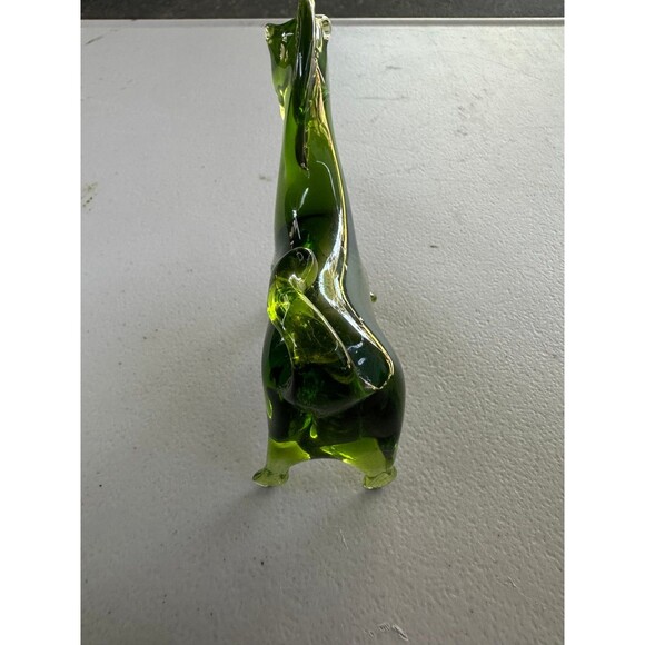 Mid Century Vintage Viking Art Blown Green Glass Standing Horse Figurine - Picture 5 of 6